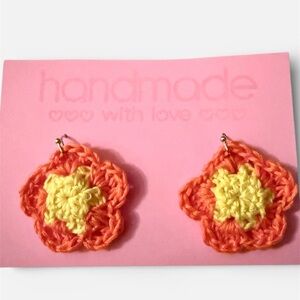 Handmade Crochet Flower Earrings